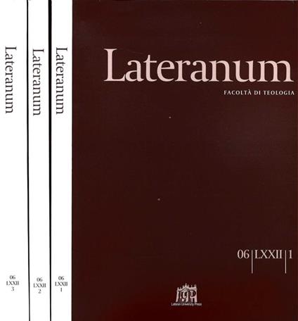 Lateranum N.I Ii Iii Del 2006. Facolta' Di Teologia - copertina