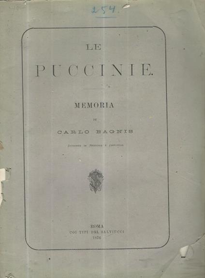 Le Puccinie. Memoria di Carlo Bagnis - Carlo Bagnis - copertina