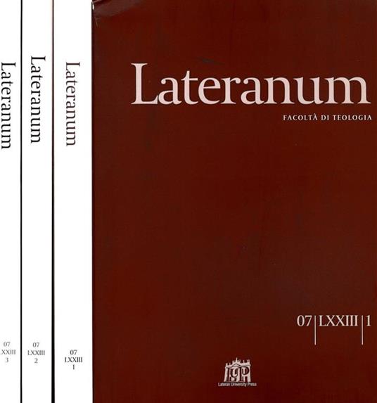 Lateranum N.I Ii Iii Del 2007. Facolta' Di Teologia - copertina