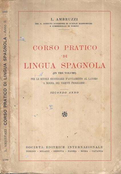 Corso pratico di lingua Spagnola Secondo Anno - Lucio Ambruzzi - copertina