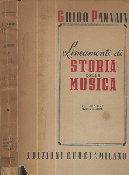 Lineamenti di storia della musica - Guido Pannain - copertina