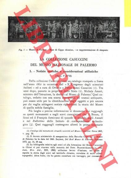 La Collezione Casuccini del Museo Nazionale di Palermo - E. Gabrici - copertina