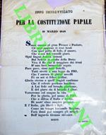 Inno improvvisato per la Costituzione papale. 18 marzo 1848