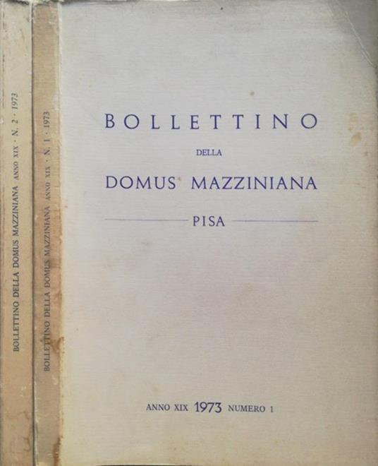 Bollettino della Domus Mazziniana 1973 - copertina