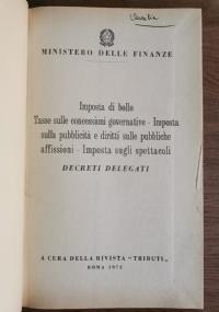 Imposta di bollo, Tasse sulle concessioni governative.. - copertina