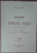 Questionario di letteratura italiana(AUTOGRAFATO DALL’AUTORE) - Gabriele Parisi - copertina