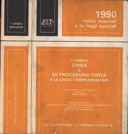 I codici civile e di procedura civile - Mario Abate - copertina