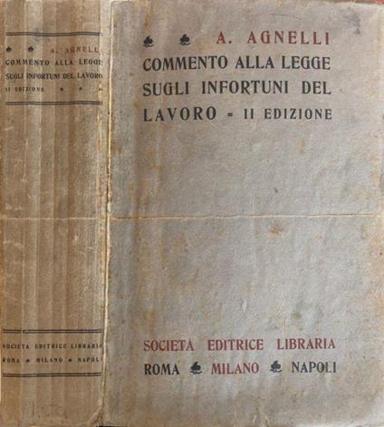 Commento alla legge sugli infortuni del lavoro - Arnaldo Agnelli - copertina