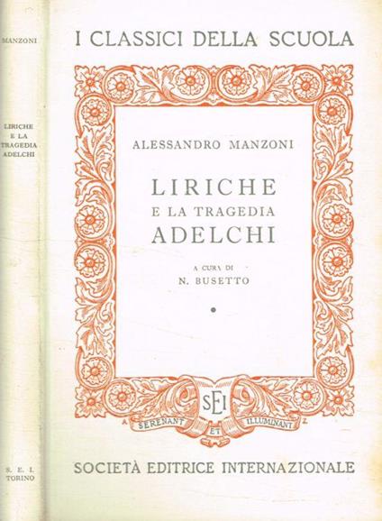 Liriche e la Tragedia Adelchi - Alessandro Manzoni - copertina