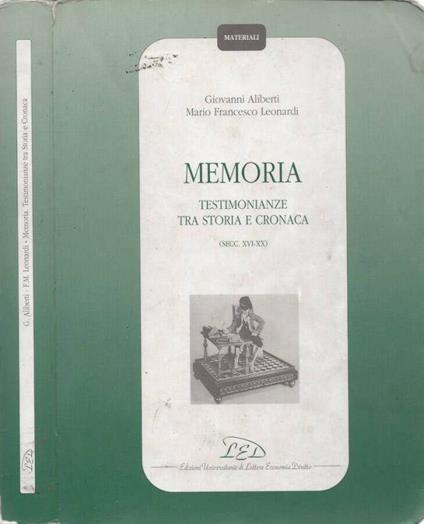 Memoria - Giovanni Aliberti - copertina