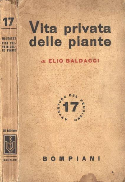 Vita privata delle piante - Elio Baldacci - copertina