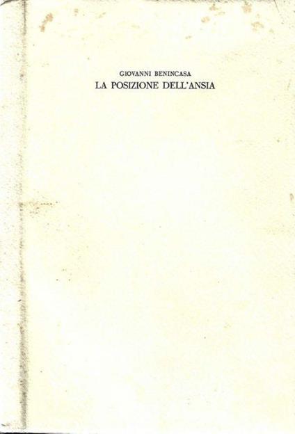 La posizione dell'ansia - Giovanni Benincasa - copertina