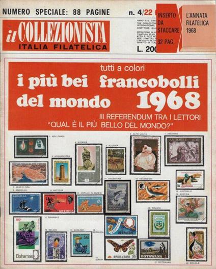 Il collezionista anno 1968 n. 4 - Giulio Bolaffi - copertina