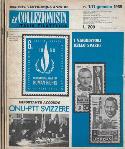 Il collezionista anno 1969 n. 1, 2, 3, 5, 6 - Giulio Bolaffi - copertina