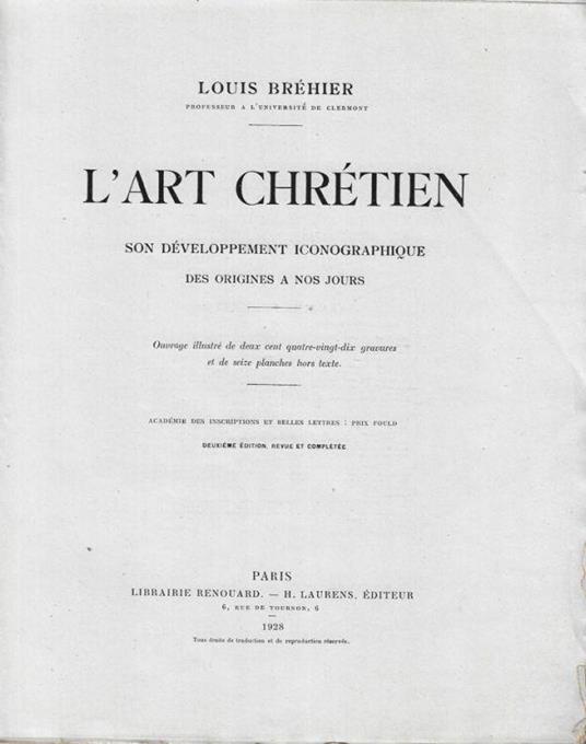 L' art chrétien - Louis Brehier - copertina