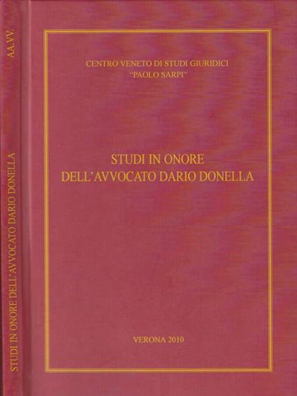 Studi in onore dell'avvocato Dario Donella - Ivone Cacciavillani - copertina