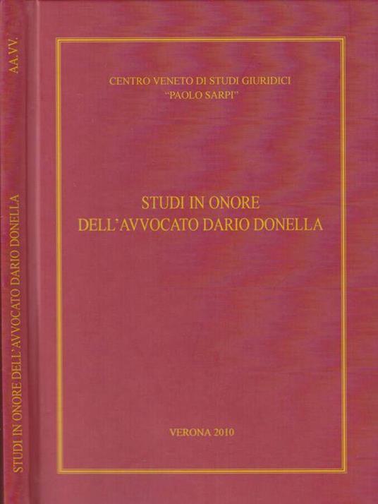 Studi in onore dell'avvocato Dario Donella - Ivone Cacciavillani - copertina