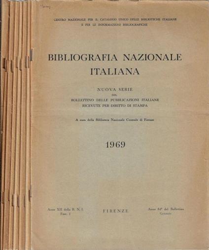 Bibliografia Nazionale Italiana anno 1968 Fasc. I, II, III, IV, V, VI, VII-VIII, IX-X, XI-XII - Emanuele Casamassima - copertina