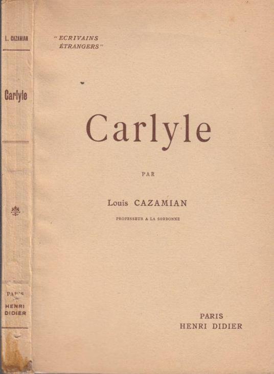 Carlyle - Louis Cazamian - copertina