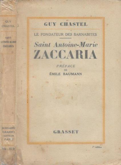 Saint Antoine-Marie Zaccaria - Guy Chastel - copertina