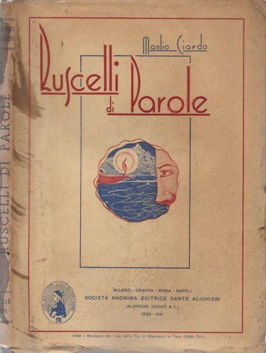 Ruscelli di parole - Manlio Ciardo - copertina