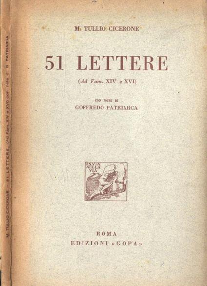 51 lettere - M. Tullio Cicerone - copertina