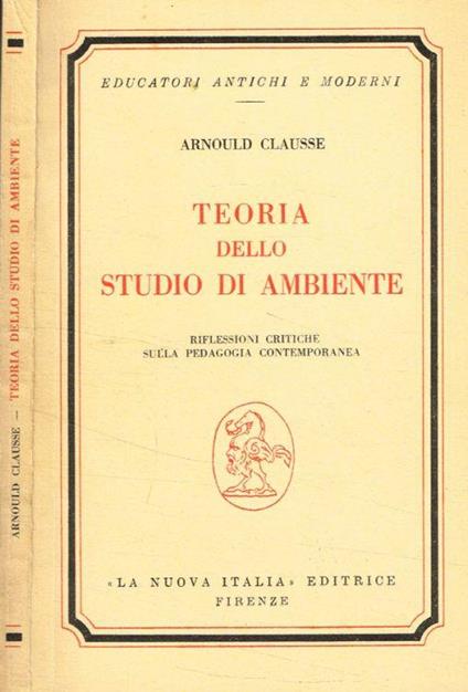 Teoria dello studio di ambiente - Arnould Clausse - copertina