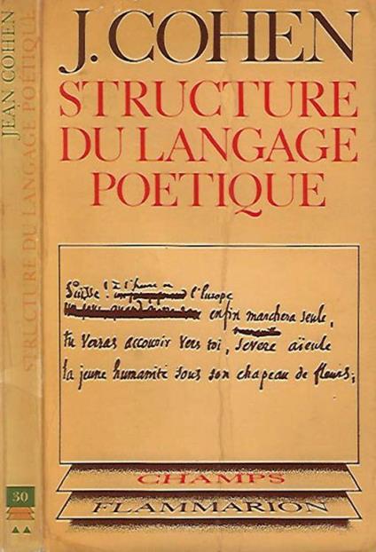 Stucture du language poetique - J. Cohen - copertina