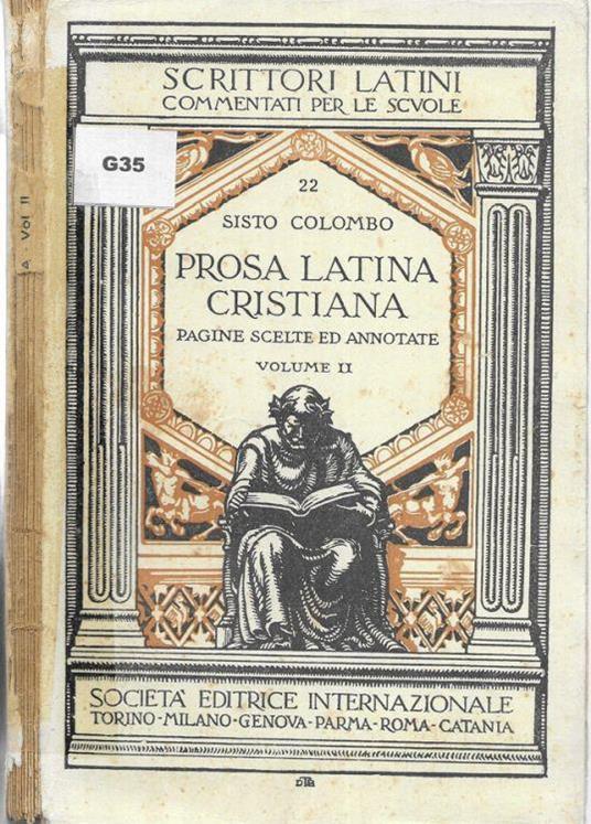 Prosa Latina Cristiana - Sisto Colombo - copertina