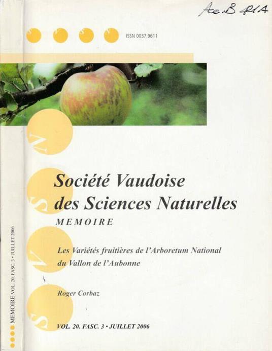 Les varietes fruitieres de l'Arboretum National du Vallon de l'Aubonne - Roger Corman - copertina