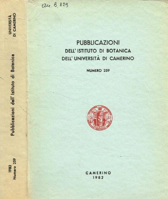 Pubblicazioni dell'Istituto di Botanica dell'università di Camerino - Carmela Cortini Pedrotti - copertina