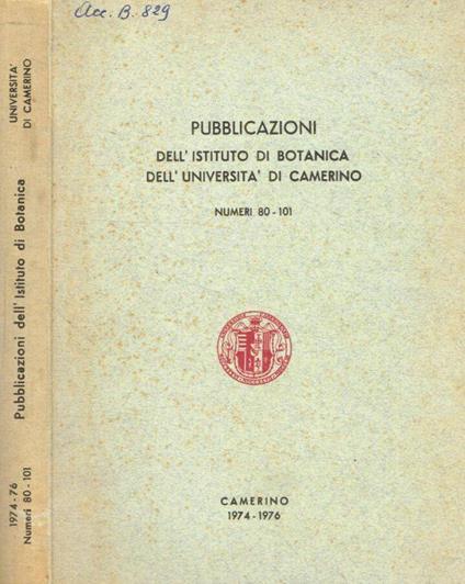 Pubblicazioni dell'Istituto di Botanica dell'università di Camerino - Carmela Cortini Pedrotti - copertina