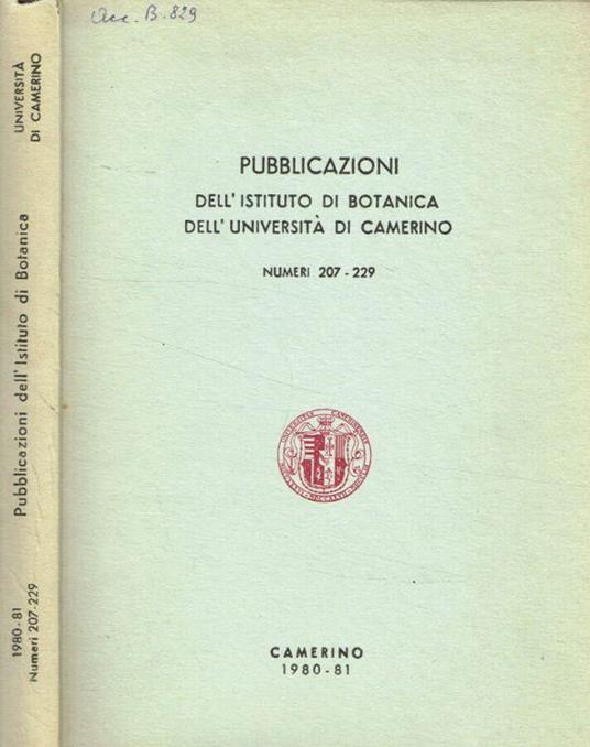 Pubblicazioni dell'Istituto di Botanica dell'università di Camerino - Carmela Cortini Pedrotti - copertina
