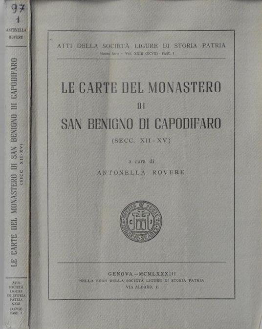 Le carte del monastero di San Benigno di Capodifaro - Antonella Della Rovere - copertina