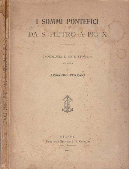 I sommi pontefici - Armando Ferrari - copertina