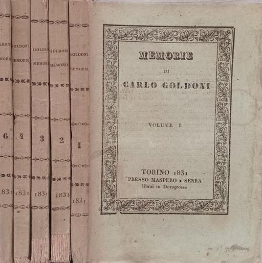 Memorie 1831 - Carlo Goldoni - copertina