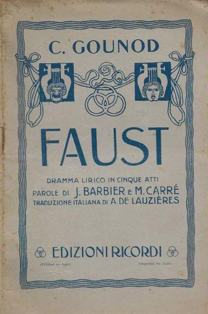 Faust - Charles Gounod - copertina