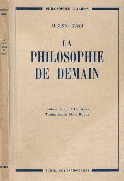 La philosophie de demain - Augusto Guzzo - copertina