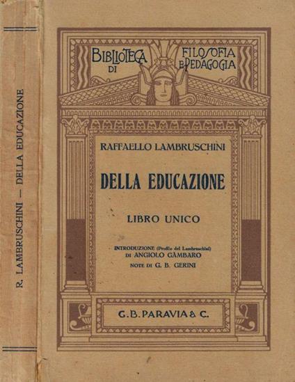 della educazione - Raffaello Lambruschini - copertina