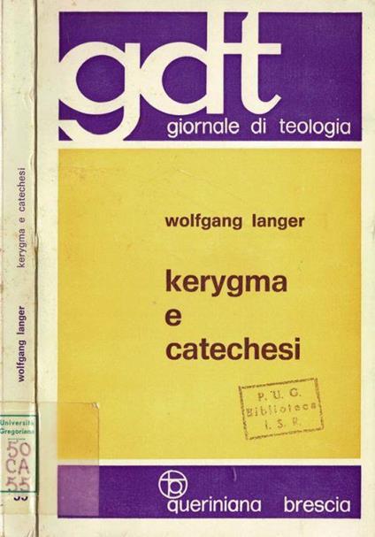 Kerygma e Catechesi - Wolfgang Langer - copertina