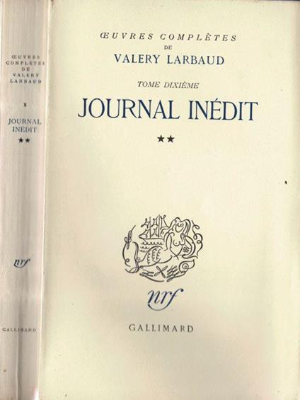 Journal inèdit - Valéry Larbaud - copertina