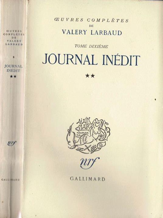 Journal inèdit - Valéry Larbaud - copertina