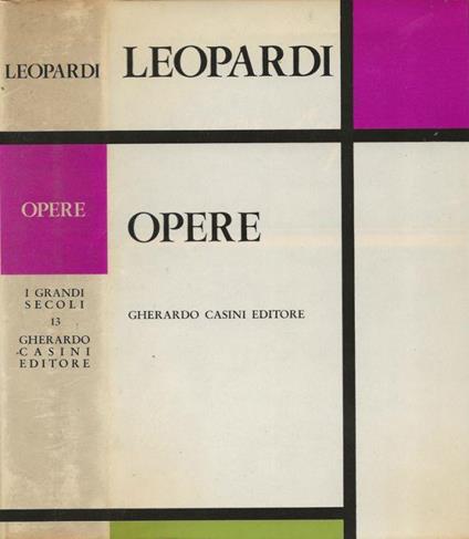 Opere - Giacomo Leopardi - copertina