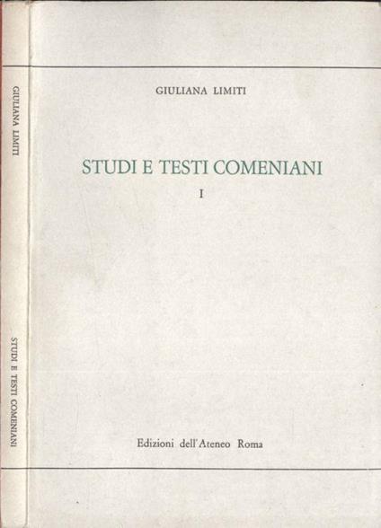 Studi e testi comeniani Vol. I - Giuliana Limiti - copertina