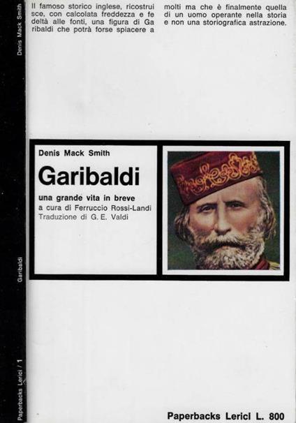 Garibaldi - Denis Mack Smith - copertina