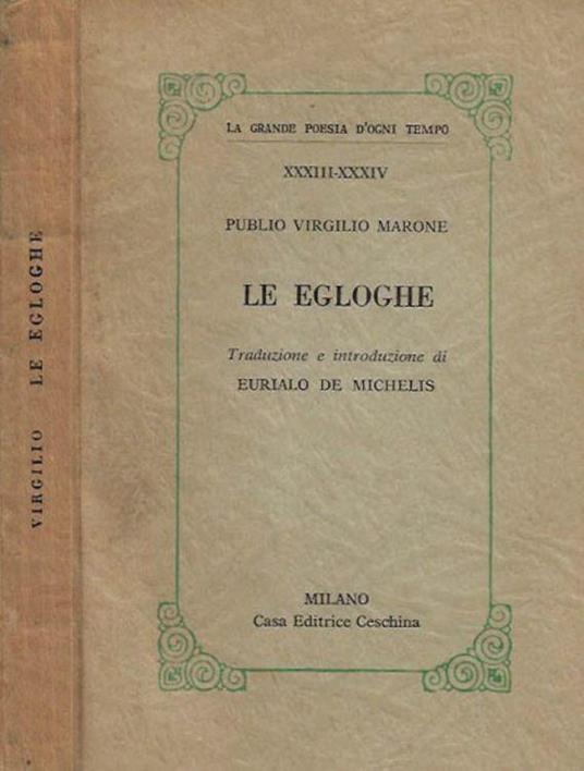 Le Egloghe - Publio Virgilio Marone - copertina