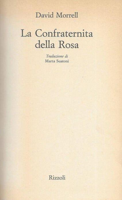 La Confraternita della Rosa - David Morrell - copertina