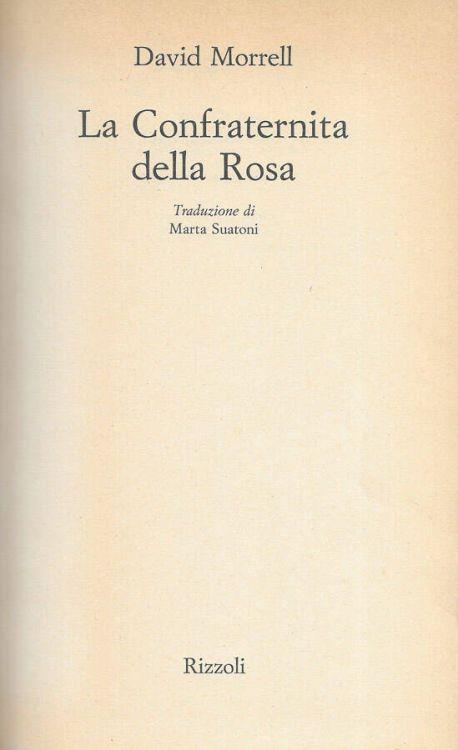 La Confraternita della Rosa - David Morrell - copertina