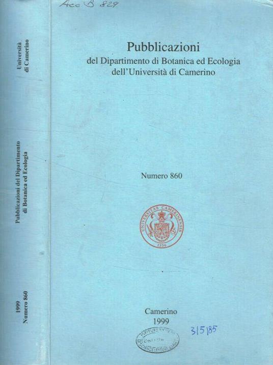 Pubblicazioni del Dipartimento di Botanica ed ecologia dell'Università di Camerino - Franco Pedrotti - copertina