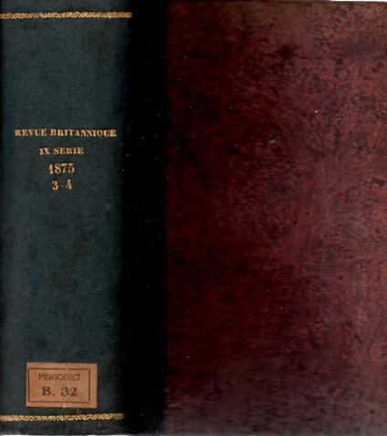 Revue britannique Tome 3, 4 anno 1875 - Amédée Pichot - copertina